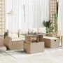 Juego de sofás jardín con cojines 6 pzas ratán sintético beige by , Garden sets - Ref: Foro24-3327888, Price: 540,47 €, Disco...