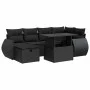 Set de sofás de jardín 7 pzas con cojines ratán sintético negro by , Garden sets - Ref: Foro24-3327895, Price: 507,10 €, Disc...