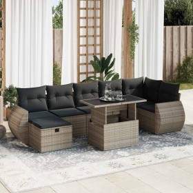 Set de sofás de jardín y cojines 8 piezas ratán sintético gris by , Garden sets - Ref: Foro24-3327910, Price: 564,24 €, Disco...
