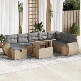 Set de sofás de jardín con cojines 9 pzas ratán sintético beige von , Gartensets - Ref: Foro24-3327919, Preis: 623,19 €, Raba...
