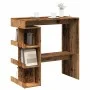 Mesa de bar con estante madera envejecida 100x48x101,5 cm by , Kitchen and dining tables - Ref: Foro24-856758, Price: 89,02 €...