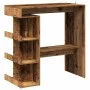 Mesa de bar con estante madera envejecida 100x48x101,5 cm by , Kitchen and dining tables - Ref: Foro24-856758, Price: 89,02 €...