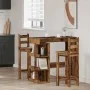 Mesa de bar con estante madera envejecida 100x48x101,5 cm by , Kitchen and dining tables - Ref: Foro24-856758, Price: 89,02 €...
