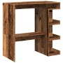 Mesa de bar con estante madera envejecida 100x48x101,5 cm von , Küchen- und Esstische - Ref: Foro24-856758, Preis: 92,09 €, R...
