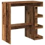 Mesa de bar con estante madera envejecida 100x48x101,5 cm by , Kitchen and dining tables - Ref: Foro24-856758, Price: 89,02 €...