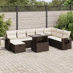 Set de sofás de jardín 9 pzas y cojines ratán sintético marrón by , Garden sets - Ref: Foro24-3327883, Price: 620,16 €, Disco...