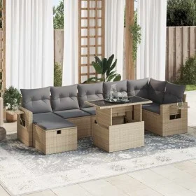 Set de sofás de jardín y cojines 8 piezas ratán sintético beige de , Conjuntos de jardín - Ref: Foro24-3327869, Precio: 562,2...