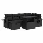 Set de sofás de jardín 7 pzas con cojines ratán sintético negro von , Gartensets - Ref: Foro24-3327855, Preis: 540,79 €, Raba...