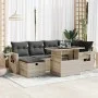 Set de sofás de jardín 7 pzas con cojines ratán PE gris claro by , Garden sets - Ref: Foro24-3327862, Price: 532,21 €, Discou...