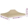 Tent roof for beige celebrations 4.5x3 m 270 g/m² by vidaXL, Covers for tents and gazebos - Ref: Foro24-315366, Price: 44,53 ...