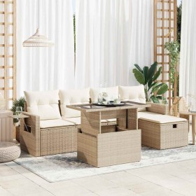 Juego de sofás jardín con cojines 6 pzas ratán sintético beige de , Conjuntos de jardín - Ref: Foro24-3327848, Precio: 523,68...