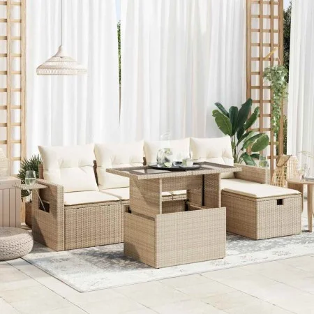 Juego de sofás jardín con cojines 6 pzas ratán sintético beige by , Garden sets - Ref: Foro24-3327848, Price: 532,62 €, Disco...