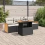 Set sofás jardín y cojines 5 pzas ratán sintético acacia negro by , Garden sets - Ref: Foro24-3327654, Price: 351,80 €, Disco...