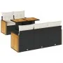 Set sofás jardín y cojines 6 pzas ratán sintético acacia negro by , Garden sets - Ref: Foro24-3327661, Price: 462,11 €, Disco...