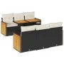 Set sofás jardín y cojines 7 pzas ratán sintético acacia negro by , Garden sets - Ref: Foro24-3327668, Price: 513,92 €, Disco...