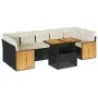 Set sofás jardín y cojines 8 pzas ratán sintético acacia negro by , Garden sets - Ref: Foro24-3327682, Price: 542,82 €, Disco...