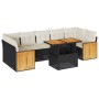 Set sofás jardín y cojines 8 pzas ratán sintético acacia negro by , Garden sets - Ref: Foro24-3327682, Price: 541,31 €, Disco...