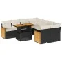 Set sofás jardín y cojines 9 pzas ratán sintético acacia negro von , Gartensets - Ref: Foro24-3327689, Preis: 592,33 €, Rabat...