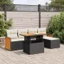 Set sofás jardín y cojines 6 pzas ratán sintético acacia negro von , Gartensets - Ref: Foro24-3327696, Preis: 402,70 €, Rabat...