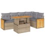 Set sofás jardín y cojines 6 pzas ratán sintético acacia beige by , Garden sets - Ref: Foro24-3327713, Price: 439,29 €, Disco...