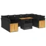Set sofás jardín y cojines 10 pzas ratán sintético acacia negro von , Gartensets - Ref: Foro24-3327751, Preis: 675,58 €, Raba...