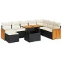 Set sofás jardín y cojines 9 pzas ratán sintético acacia negro von , Gartensets - Ref: Foro24-3327745, Preis: 565,99 €, Rabat...