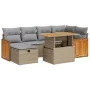 Set de sofás de jardín y cojines 8 piezas ratán sintético beige by , Garden sets - Ref: Foro24-3328158, Price: 496,14 €, Disc...