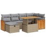 Set de sofás de jardín y cojines 8 piezas ratán sintético beige von , Gartensets - Ref: Foro24-3328158, Preis: 492,68 €, Raba...