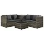 4-teiliges Gartenmöbel-Set und graue synthetische Rattankissen von vidaXL, Gartensets - Ref: Foro24-313130, Preis: 565,07 €, ...