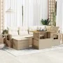 Set sofás de jardín 7 piezas y cojines ratán sintético beige by , Garden sets - Ref: Foro24-3327173, Price: 555,97 €, Discoun...