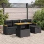 Set de sofás de jardín 6 piezas y cojines ratán sintético negro by , Garden sets - Ref: Foro24-3328105, Price: 414,59 €, Disc...