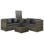 4-piece garden furniture set and gray synthetic rattan cushions by vidaXL, Garden sets - Ref: Foro24-313130, Price: 571,86 €,...