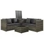 4-teiliges Gartenmöbel-Set und graue synthetische Rattankissen von vidaXL, Gartensets - Ref: Foro24-313130, Preis: 565,07 €, ...
