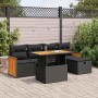 Set de sofás de jardín 6 piezas y cojines ratán sintético negro by , Garden sets - Ref: Foro24-3328147, Price: 407,66 €, Disc...