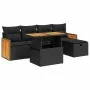 Set de sofás de jardín 6 piezas y cojines ratán sintético negro by , Garden sets - Ref: Foro24-3328147, Price: 408,08 €, Disc...
