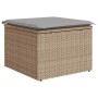 Conjunto de sofá de jardín con cojín 8 pcs Beige Poliratán
