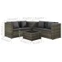 4-teiliges Gartenmöbel-Set und graue synthetische Rattankissen von vidaXL, Gartensets - Ref: Foro24-313130, Preis: 565,07 €, ...