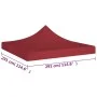 Techo de carpa para celebraciones burdeos 3x3 m 270 g/m² de vidaXL, Cubiertas para carpas y cenadores - Ref: Foro24-315322, P...