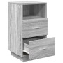 Mesilla de noche con 2 cajones gris sonoma 36x36x68 cm de , Mesitas de noche - Ref: Foro24-858588, Precio: 63,27 €, Descuento: %