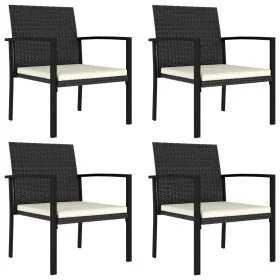 Garden dining chairs 4 units black synthetic rattan by vidaXL, Garden chairs - Ref: Foro24-315111, Price: 130,34 €, Discount: %