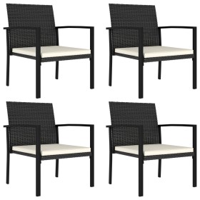 Sillas de comedor de jardín 4 unidades ratán sintético negro de vidaXL, Sillas de jardín - Ref: Foro24-315111, Precio: 131,24...