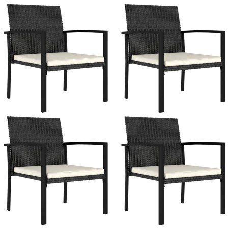 Garten-Esszimmerstühle, 4 Einheiten, schwarzes synthetisches Rattan von vidaXL, Gartenstühle - Ref: Foro24-315111, Preis: 131...
