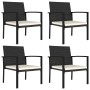 Garten-Esszimmerstühle, 4 Einheiten, schwarzes synthetisches Rattan von vidaXL, Gartenstühle - Ref: Foro24-315111, Preis: 131...
