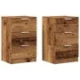 Mesitas de noche 2 uds madera ingeniería envejecida 40x36x65 cm by , Nightstands - Ref: Foro24-856933, Price: 97,88 €, Discou...