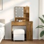 Tocador con luces LED roble artisan 86,5x35x136 cm by , Tables - Ref: Foro24-857024, Price: 122,36 €, Discount: %