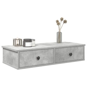 Estante de pared con cajones madera contrachapada gris hormigón von , Regale und Regale - Ref: Foro24-859953, Preis: 53,60 €,...