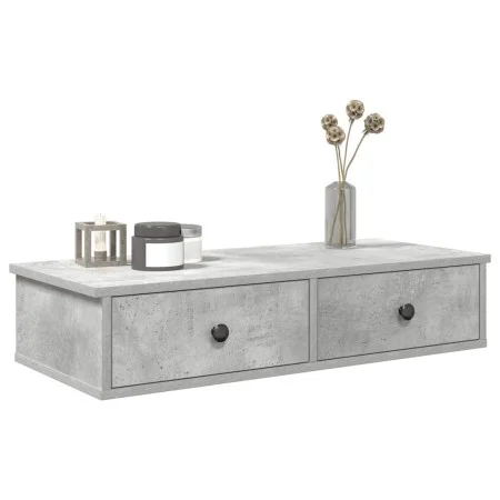 Estante de pared con cajones madera contrachapada gris hormigón von , Regale und Regale - Ref: Foro24-859953, Preis: 51,45 €,...