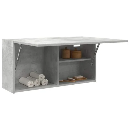 Mueble de pared baño madera ingeniería gris hormigón 80x25x40cm von , Badezimmerwaschtische - Ref: Foro24-860088, Preis: 59,7...