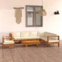 Gartenmöbel 8 Stück Kissen weiß cremefarbenes Akazienholz von vidaXL, Gartensets - Ref: Foro24-3057938, Preis: 996,47 €, Raba...
