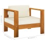 Gartenmöbel 8 Stück Kissen weiß cremefarbenes Akazienholz von vidaXL, Gartensets - Ref: Foro24-3057938, Preis: 997,95 €, Raba...